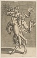 Satyr carrying a nymph restraining her right arm, Anonymous, Italian, 16th to early 17th century  Italian, Engraving