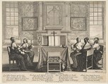 The Wise Virgins Conversing, Abraham Bosse French, Etching