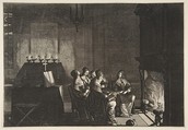 Foolish Virgins Sleeping (Les Vierges folles somnolent en attendant l'arrivé de l"époux), Abraham Bosse  French, Etching; first state of two (Join-Lambert and Préaud)