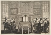 The Wise Virgins Conversing, Abraham Bosse French, Etching