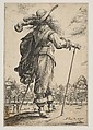 A Man Seen from the Back Leaning on a Croquet Mallet (Le Jouer de mail), Abraham Bosse (French, Tours 1602/04–1676 Paris), Etching; first state of two (Duplessis)