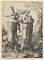 Adam and Eve after the Expulsion, Lucas van Leyden Netherlandish, Engraving