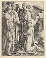 Abraham and Three Angels, Lucas van Leyden  Netherlandish, Engraving