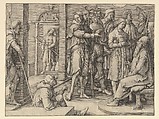 Joseph Telling His Dreams to Jacob, Lucas van Leyden Netherlandish, Engraving; first state