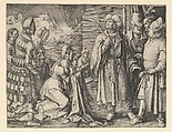 Potiphar's Wife Acuses Joseph, Lucas van Leyden Netherlandish, Engraving; first state