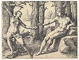 Fall of Man, Lucas van Leyden Netherlandish, Engraving; second state