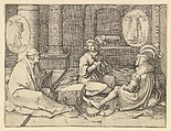 Joseph Interpreting the Dreams in Prison, Lucas van Leyden Netherlandish, Engraving; first state