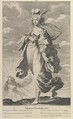 Sibyl of Europe, from La Galerie des femmes fortes, Gilles Rousselet  French, Engraving (figure by Rousselet) and etching (background by Bosse)