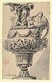 Design for a Ewer, Jean Charles Delafosse (French, Paris 1734–1789 Paris), Pen and black ink with brush and gray wash and red chalk, over graphite underdrawing.