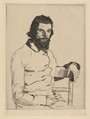 Portrait of Charles Meryon, Félix Bracquemond French, Etching; second state of two