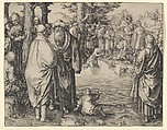 The Baptism of Christ in the River Jordan, Lucas van Leyden  Netherlandish, Engraving; first state