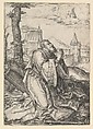 David Praying, Lucas van Leyden Netherlandish, Engraving