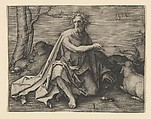 St. John the Baptist in the Desert, Lucas van Leyden  Netherlandish, Engraving