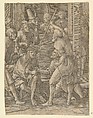 Christ Crowned with Thorns, Lucas van Leyden Netherlandish, Engraving; second state