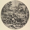 Christ in Gethsemane (copy), Claes Jansz. Visscher probable Dutch, Etching