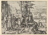 The Return of the Prodigal Son, Lucas van Leyden Netherlandish, Engraving; first state