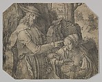 Christ Appearing to St. Mary Magdalene as a Gardener, Lucas van Leyden Netherlandish, Engraving; second or third state