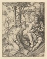 The Pilgrims, Lucas van Leyden Netherlandish, Engraving
