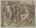 Mars, Venus and Cupid, Lucas van Leyden  Netherlandish, Engraving; first state