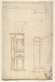 Court Cupboard (side elevation), Anonymous, French, 16th century, Pen and brown ink