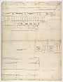 St. Peter's, drum, exterior, elevation (recto) St. Peter's, tribune, entablature, section and details (verso), Drawn by Anonymous, French, 16th century, Pen and dark brown ink, black chalk, and incised lines