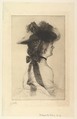 The Rubens Hat, James Tissot (French, Nantes 1836–1902 Chenecey-Buillon), Etching on laid paper; second state of two
