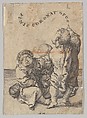 Poet Virgil Suspended in a Basket, detail (copy), Lucas van Leyden  Netherlandish