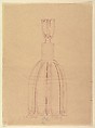 Design for Glass Decanter, Anonymous, Czech, early 20th century  Czech, Purple pigment on beige paper (mimeograph/blue print reproductive process?)