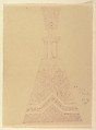 Design for Cut Glass Decanter, Anonymous, Czech, early 20th century  Czech, Purple pigment on beige paper (mimeograph/blue print reproductive process?)