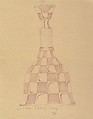 Design for Glass Decanter, Anonymous, Czech, early 20th century  Czech, Purple pigment on beige paper (mimeograph/blue print reproductive process?)