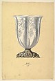 Design for Glass Tumbler with Metal Base, Anonymous, Czech, early 20th century  Czech, Gouache on cream paper