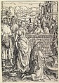 Solomon Worshiping an Idol, Lucas van Leyden  Netherlandish, Woodcut