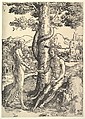 Fall of Man, (Adam and  Eve), Lucas van Leyden  Netherlandish, Woodcut