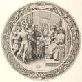 Christ before Annas, from the Circular Passion, Lucas van Leyden  Netherlandish, Engraving