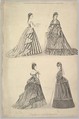 The Latest French Fashions from The Queen, The Lady's Newspaper and Court Chronicle, Anonymous, British, 19th century British, Lithograph