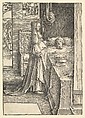 Jezebel Promising Naboth's Vineyards to King Ahab, Lucas van Leyden  Netherlandish, Woodcut; first state