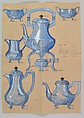 Design for a Silver Tea and Coffee Service, Anonymous, Czech, early 20th century  Czech, Graphite, ink and gouache on beige paper