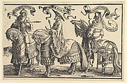 Ahaz, Hezekiah, Manasses, from The Twelve Kings of Israel, Lucas van Leyden  Netherlandish, Woodcut