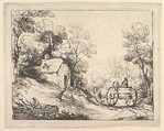Wooded Landscape with Country Cart, Cottage and Figures, Thomas Gainsborough British, Soft-ground etching; first state