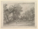 Wooded Landscape with Riders, Thomas Gainsborough  British, Aquatint; second state of two