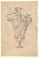 Design for a Glass (?) Ewer, Stefano della Bella Italian, Pen and brown ink over black chalk, blue wash