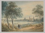 View of Dresden from the West, Christian Gottlob Hammer  German, Watercolor
