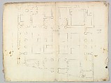 Palazzo Farnese, plan, garden extension (recto) blank (verso), Drawn by Anonymous, French, 16th century, Dark brown ink, black chalk, and incised lines