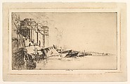 Boats and Palace, Ernest S. Lumsden British, Etching; fifth state