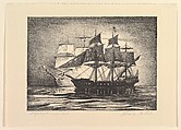 Defeat of the Serapis, Charles Ernest Pont  American, Lithograph