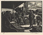 Manhattan Fulton Fish Market, Hendrik (Henry) J. Glintenkamp American, Wood engraving