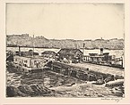 Docks on the Hudson, Mortimer Borne  American, born Poland, Drypoint