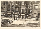 Winter Street Scene, Mortimer Borne  American, born Poland, Drypoint