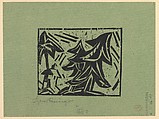 Fir trees (Tannen), Lyonel Charles Feininger American, Woodcut on green tissue paper