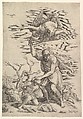 The Angel Staying the Arm of Abraham, Battista Franco  Italian, Engraving and etching